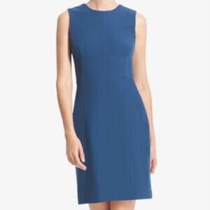 M.M. Lafleur The Shirley Sleeveless Sheath Dress in Pacific Blue Work Women's 10